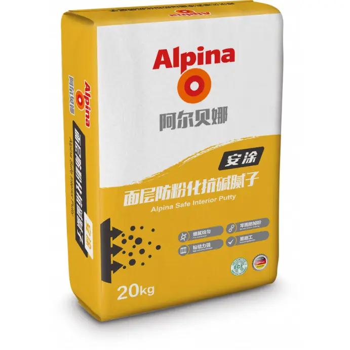 阿尔贝娜(Alpina)耐水批土抗碱批土粉刷石膏嵌缝石膏德国EC1plus认证环保20kg阿尔贝娜安涂快干粉刷石膏详情图